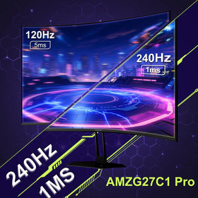 Amzfast AMZG27C1 Pro built-in speakers provide clearer audio for entertainment.