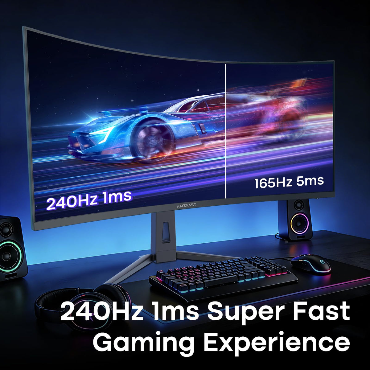 Amzfast G34C8 Pro PIP/PBP split-screen capability for multitasking
