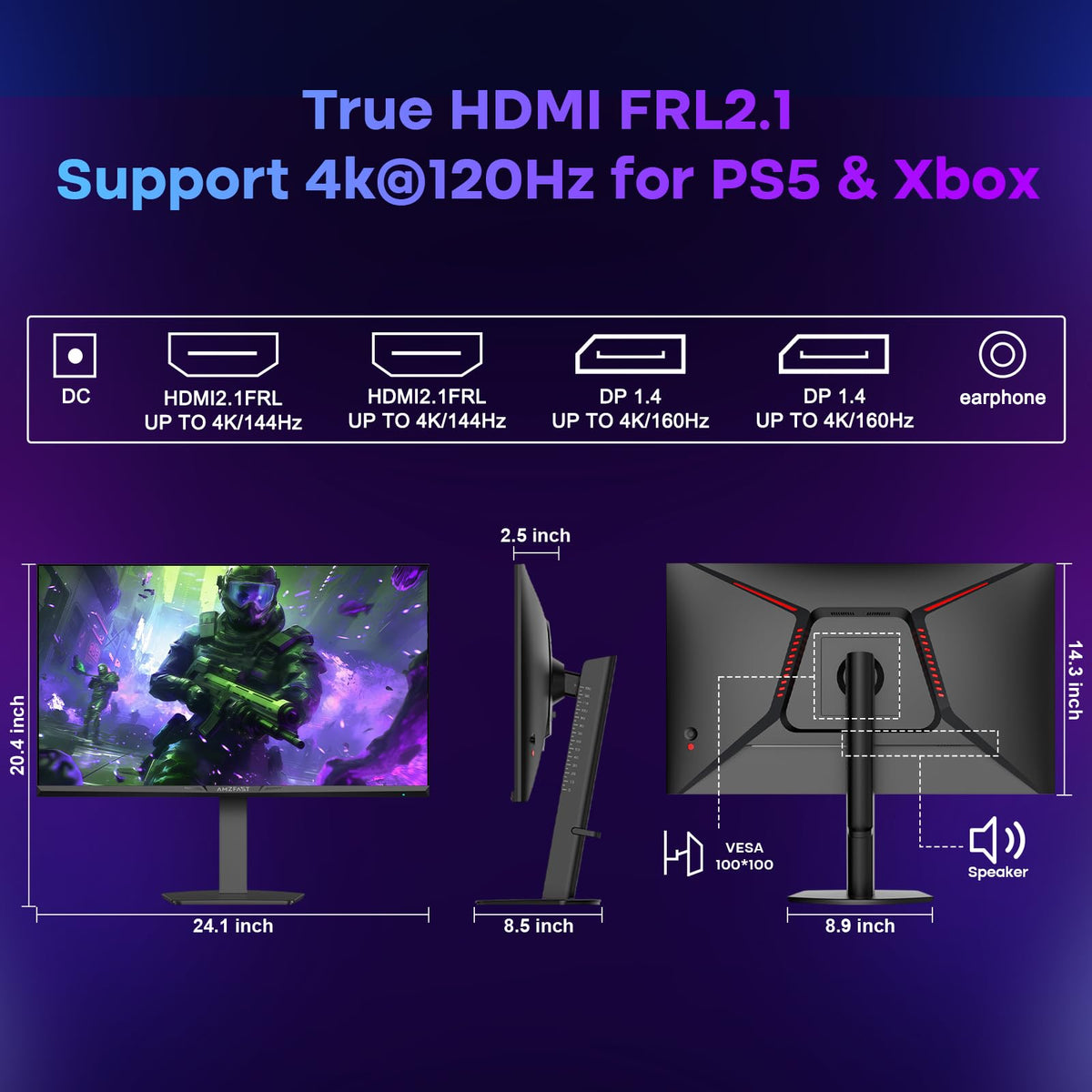Amzfast gaming monitor RTS/FPS setup illustrating multi-genre compatibility and smooth visuals