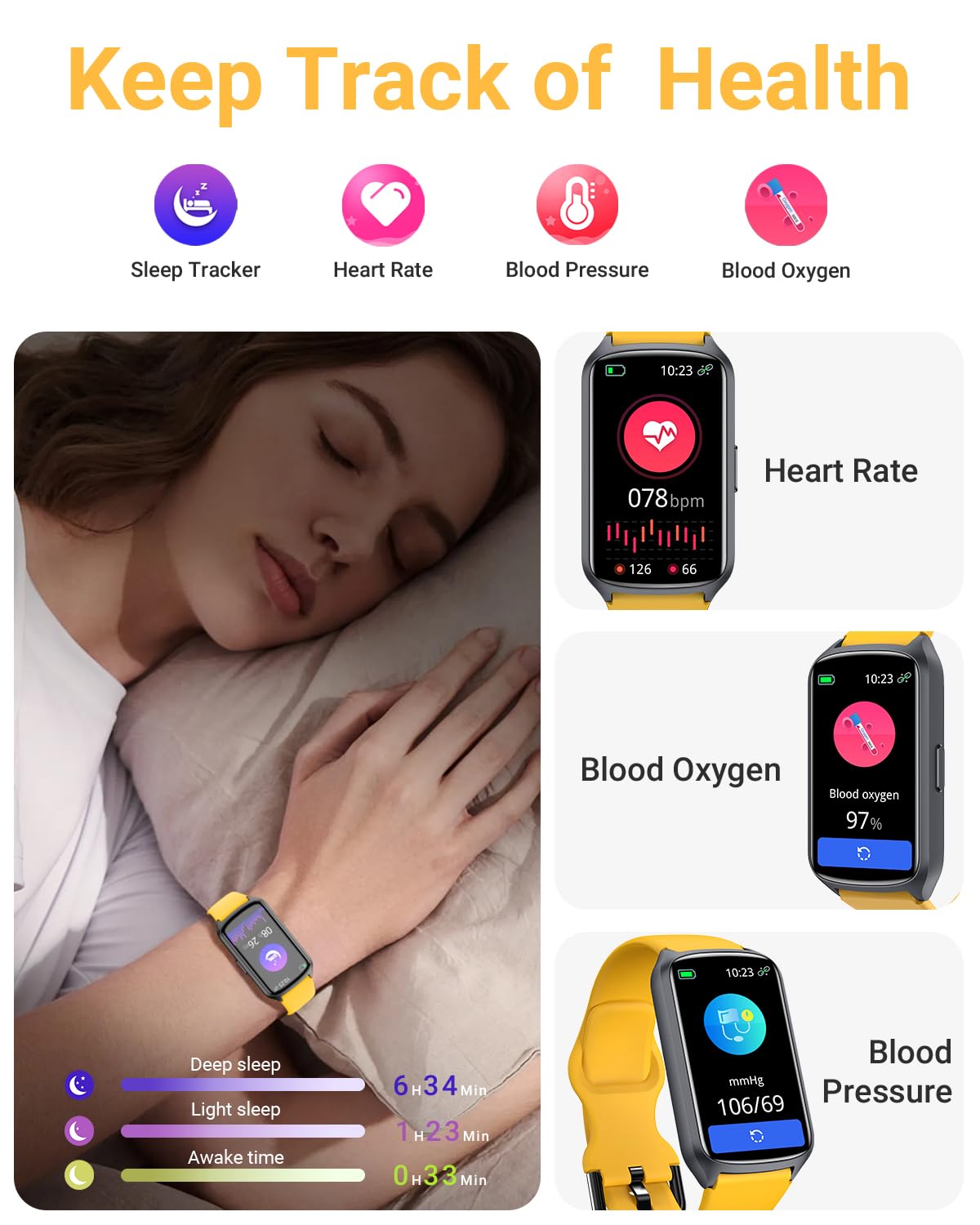 Amzhero on wrist during run illustrating live heart rate and step tracking
