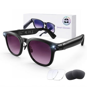 AMZISH AI Smart Glasses 8MP camera for crisp photos and smooth video capture.