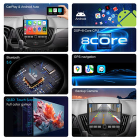 amzlegend QLED display with vivid colors and navigation in Ford Transit