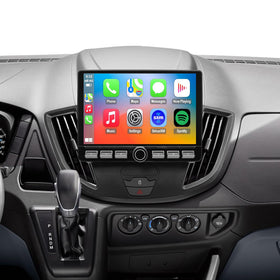 amzlegend QLED radio on Ford Transit front dashboard for seamless installation