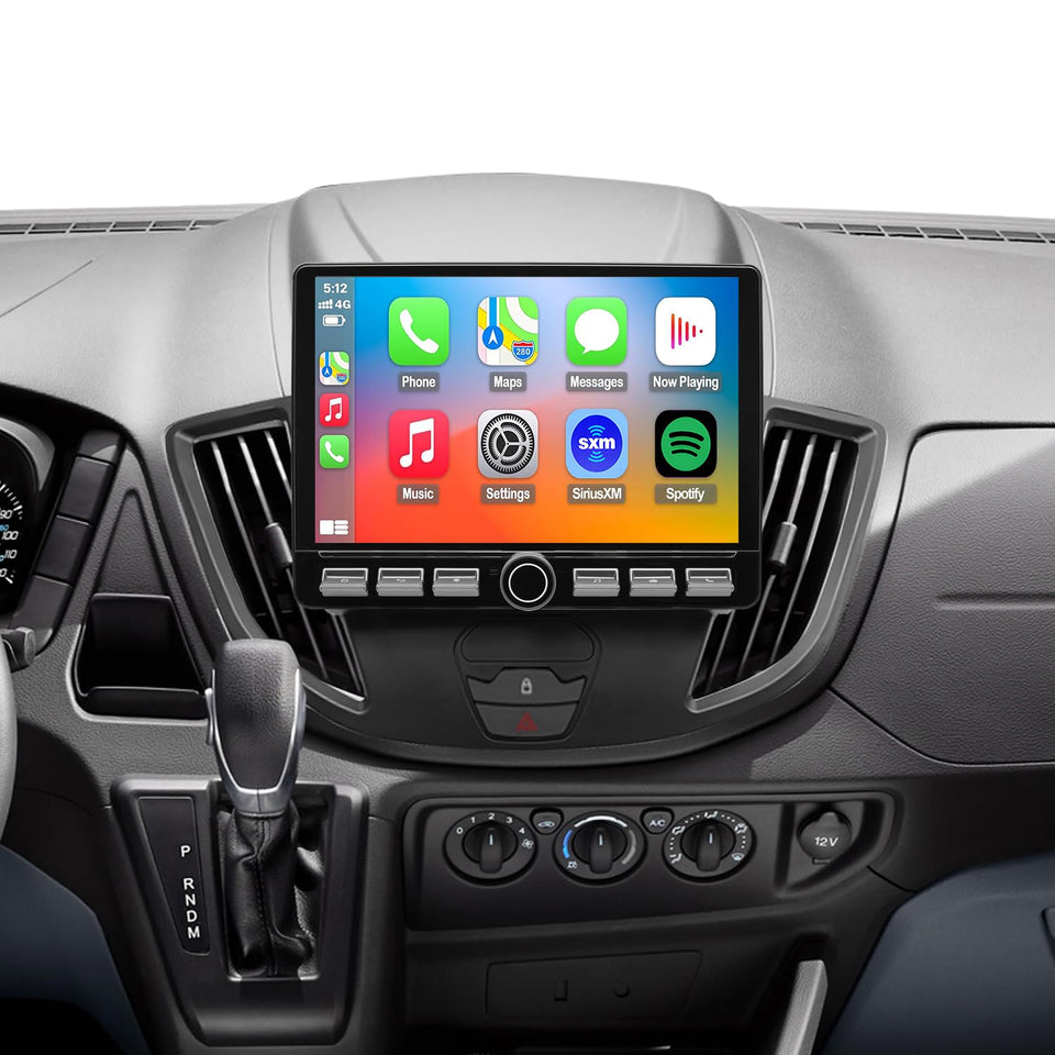 amzlegend QLED radio on Ford Transit front dashboard for seamless installation