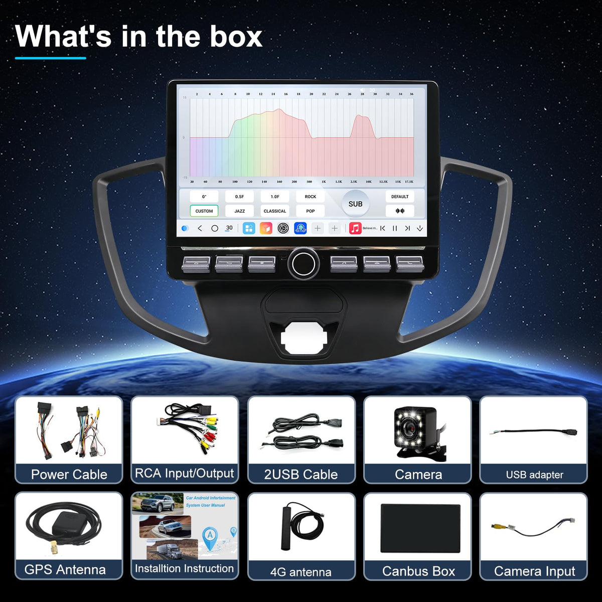 amzlegend QLED radio includes free US-based technical support for Ford Transit