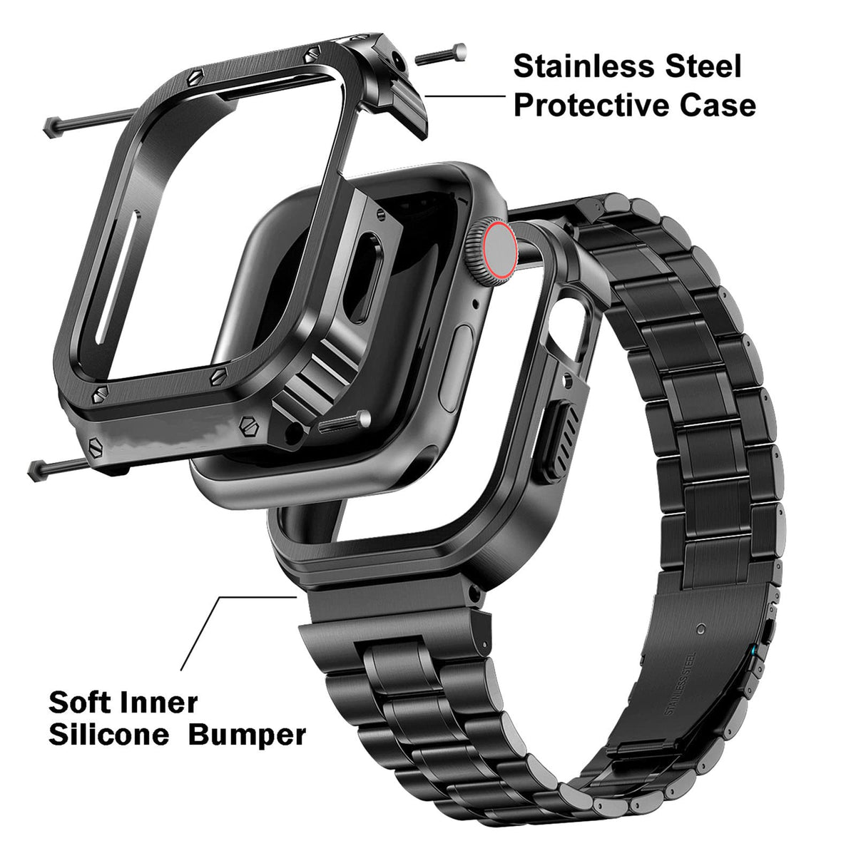 Amznew HASLFM close-up of stainless steel links highlighting solid 316 finish and long-lasting wear