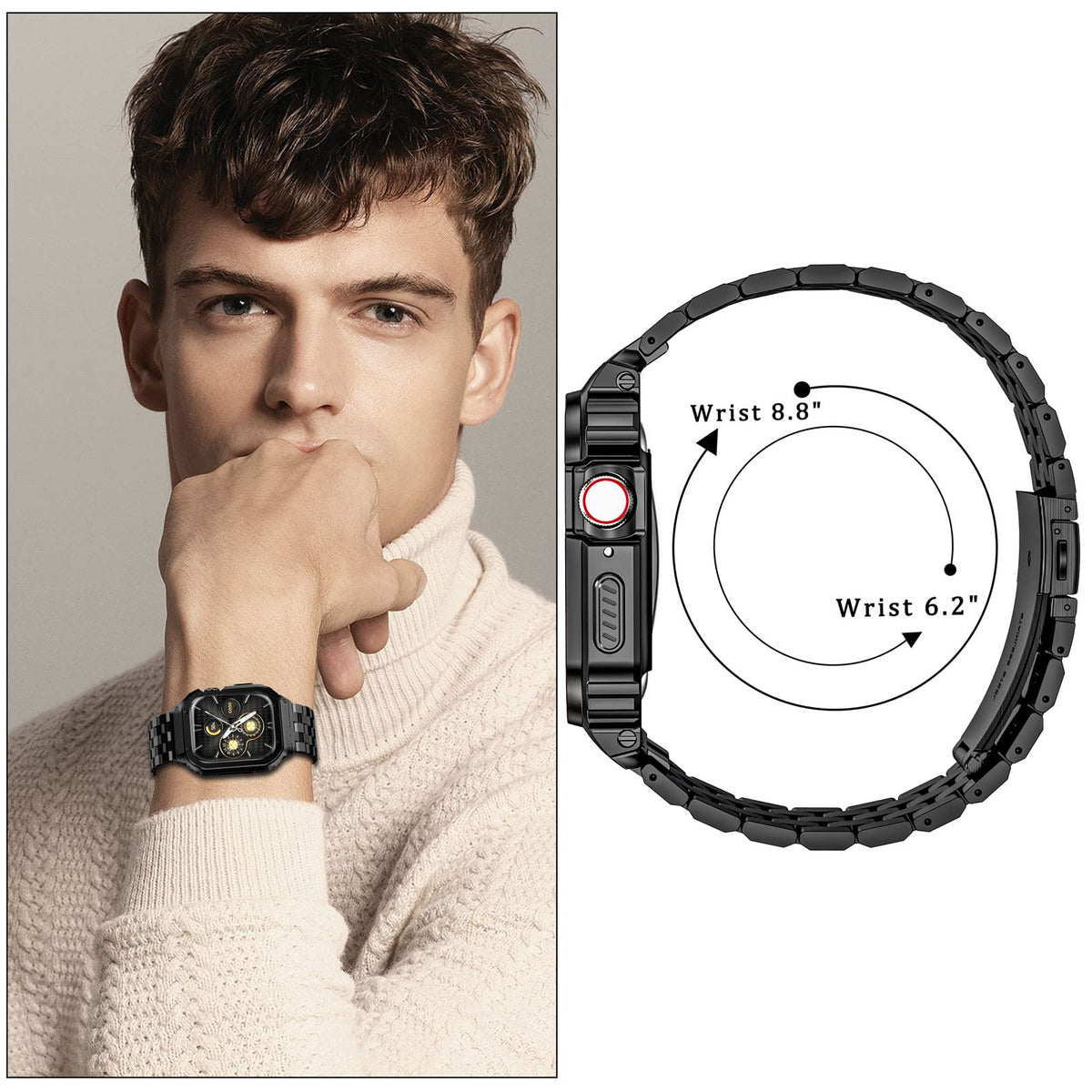Amznew HASLFM compatible with Apple Watch sizes and models for versatile use.
