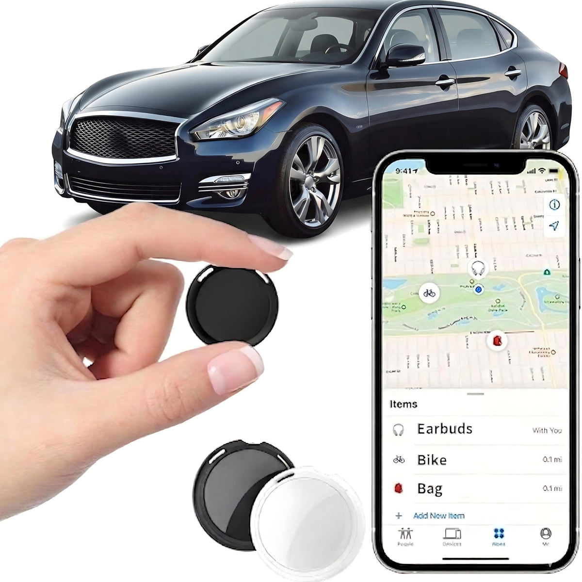 AMZSMT GPS tracker hidden in car for discreet anti theft monitoring