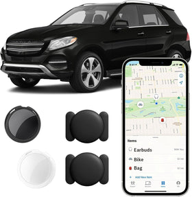 AMZSMT GPS tracker with magnetic case attached to a metal surface for stealth anti-theft.