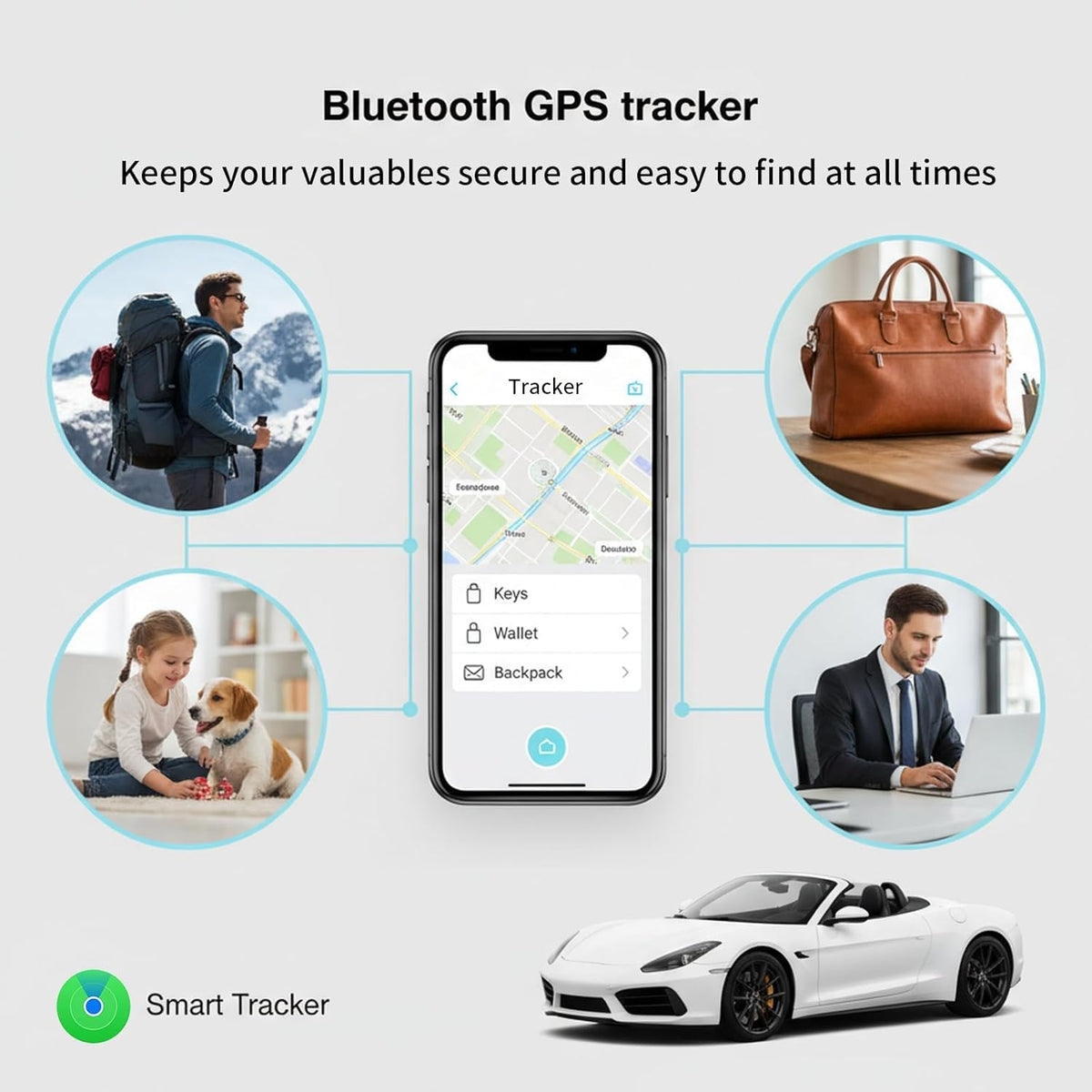 AMZSMT GPS tracker shows real-time location updates for quick vehicle recovery.