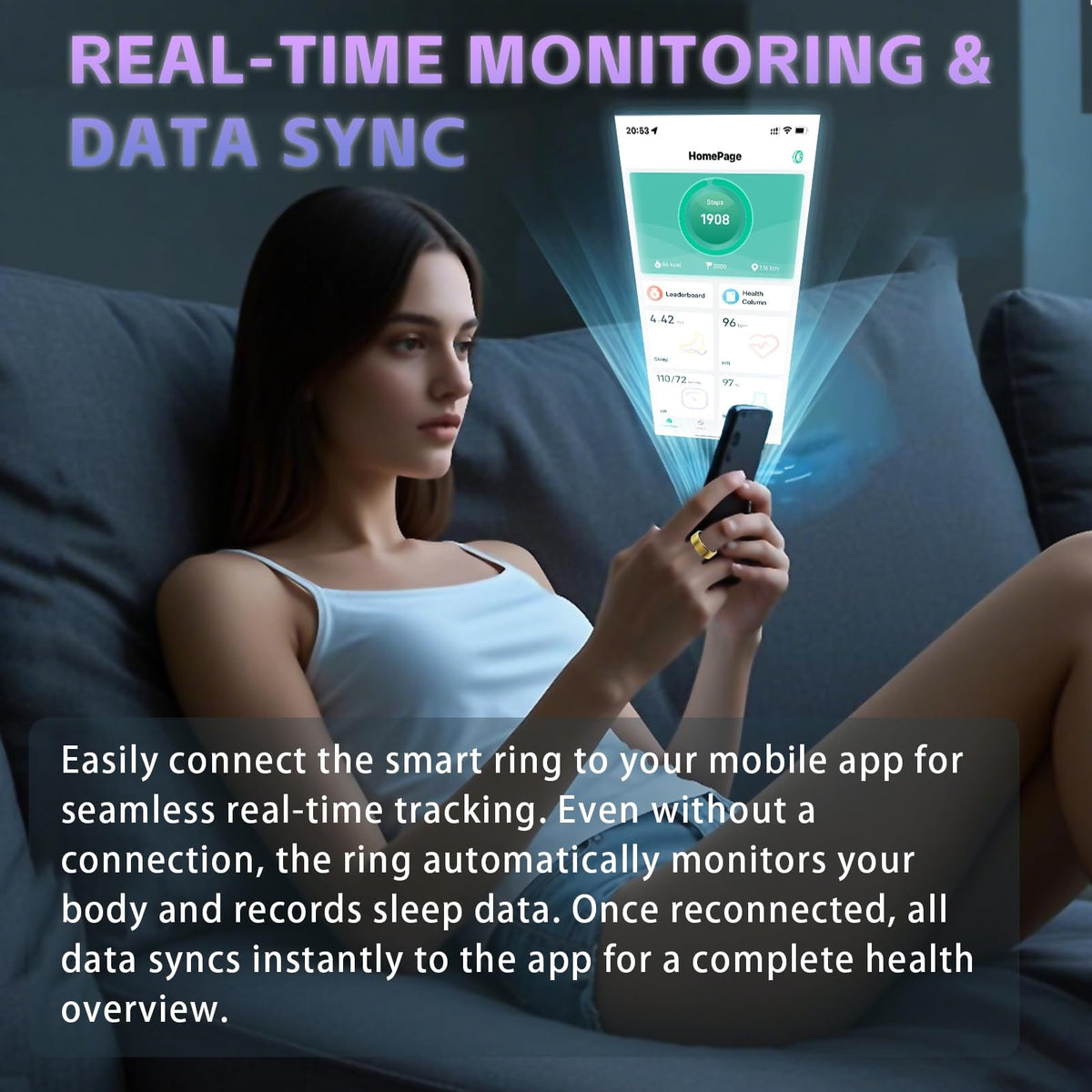 Anarow Gold 11 sleep monitoring shows deep, light, and REM cycles.