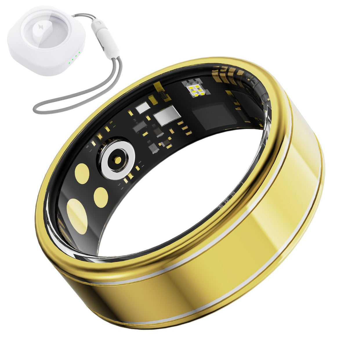 Anarow Gold 11 smart ring worn on the finger for hands-free wellness tracking.