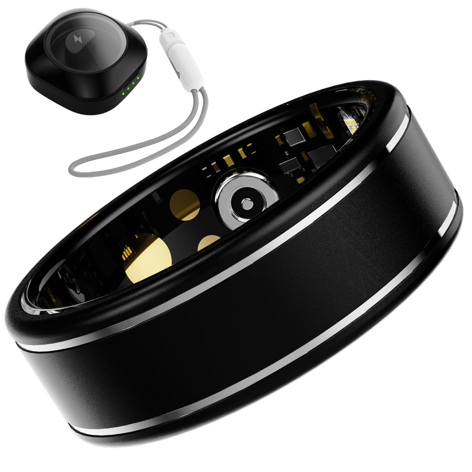 Anarow Ring front view in black for daily wear and style
