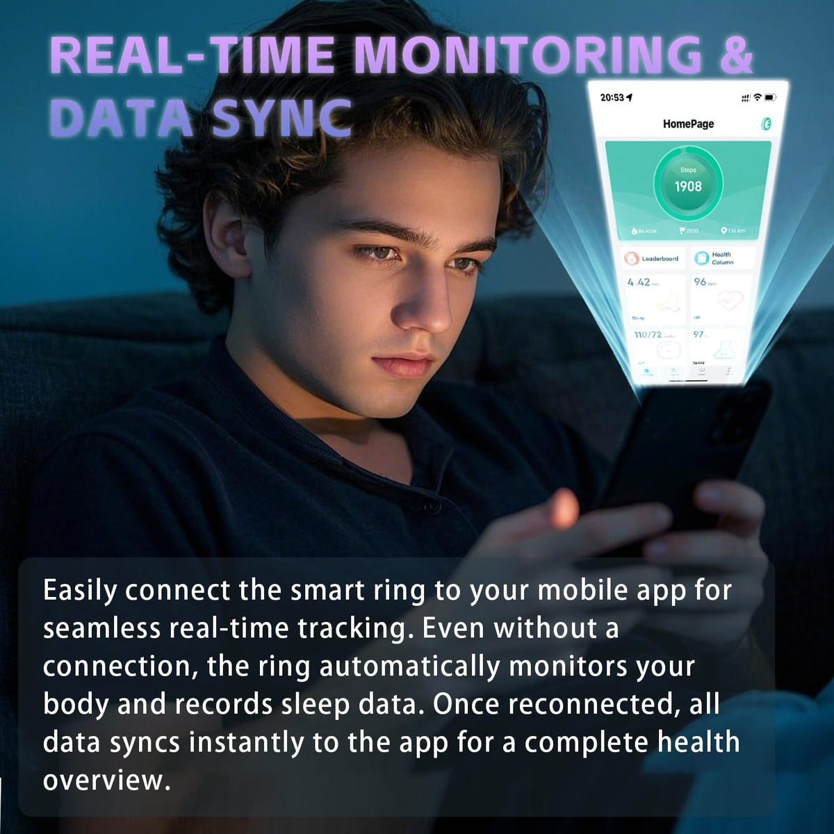 Anarow ring steps and calories tracker for daily activity.