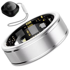 Anarow smart ring for women in silver, close-up ideal for everyday health tracking