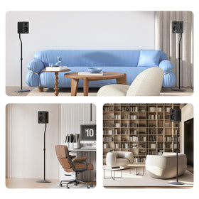 Anautin stands with mounted speaker demonstrating improved sound direction
