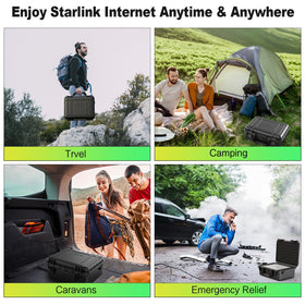 Anautin case at campsite protecting Starlink Mini for reliable outdoor internet setup