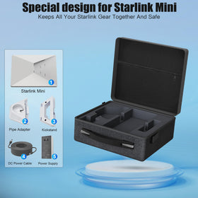 Anautin open case displaying Starlink Mini dish and organized compartments for quick deployment