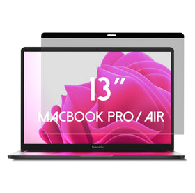 ANBAC magnetic privacy screen on MacBook Pro 13 angled view for private work