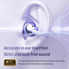 anbaole earbud side profile emphasizing directional acoustic outlet for focused sound delivery