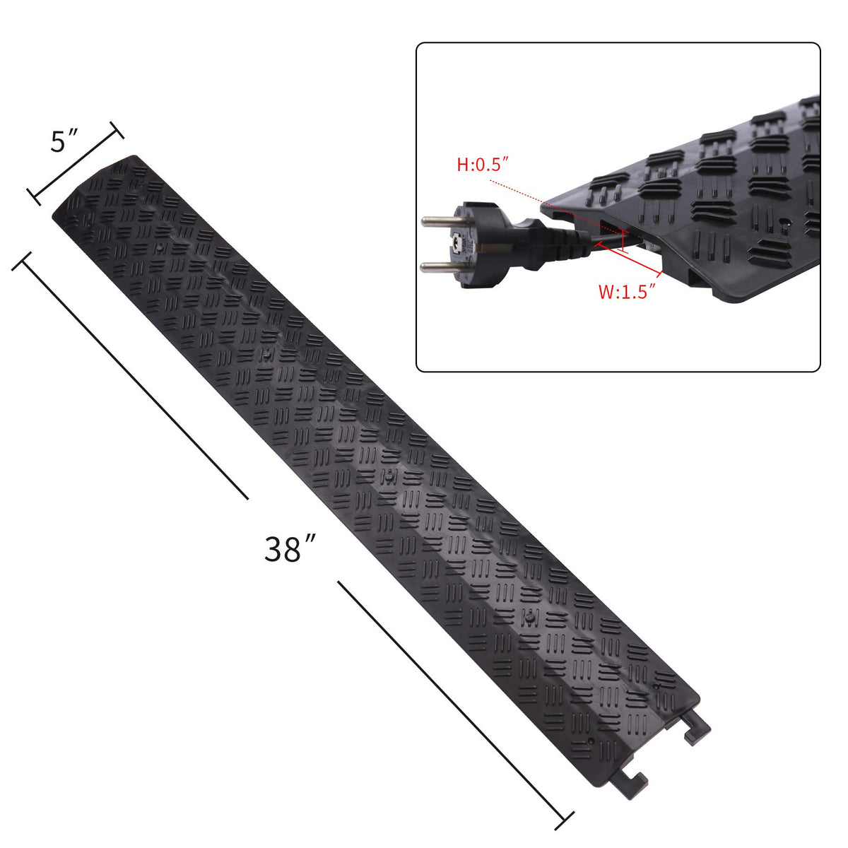 Anbotek floor cord cover provides durable PVC protection for indoor cables.