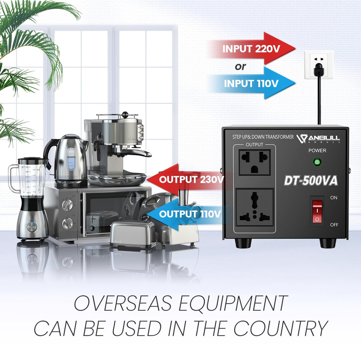 Anbull detailed image of 110V US outlet offering reliable step-down power