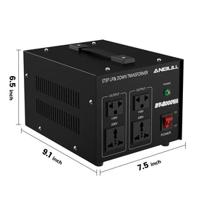 Anbull transformer in use powering a kettle and laptop safely.