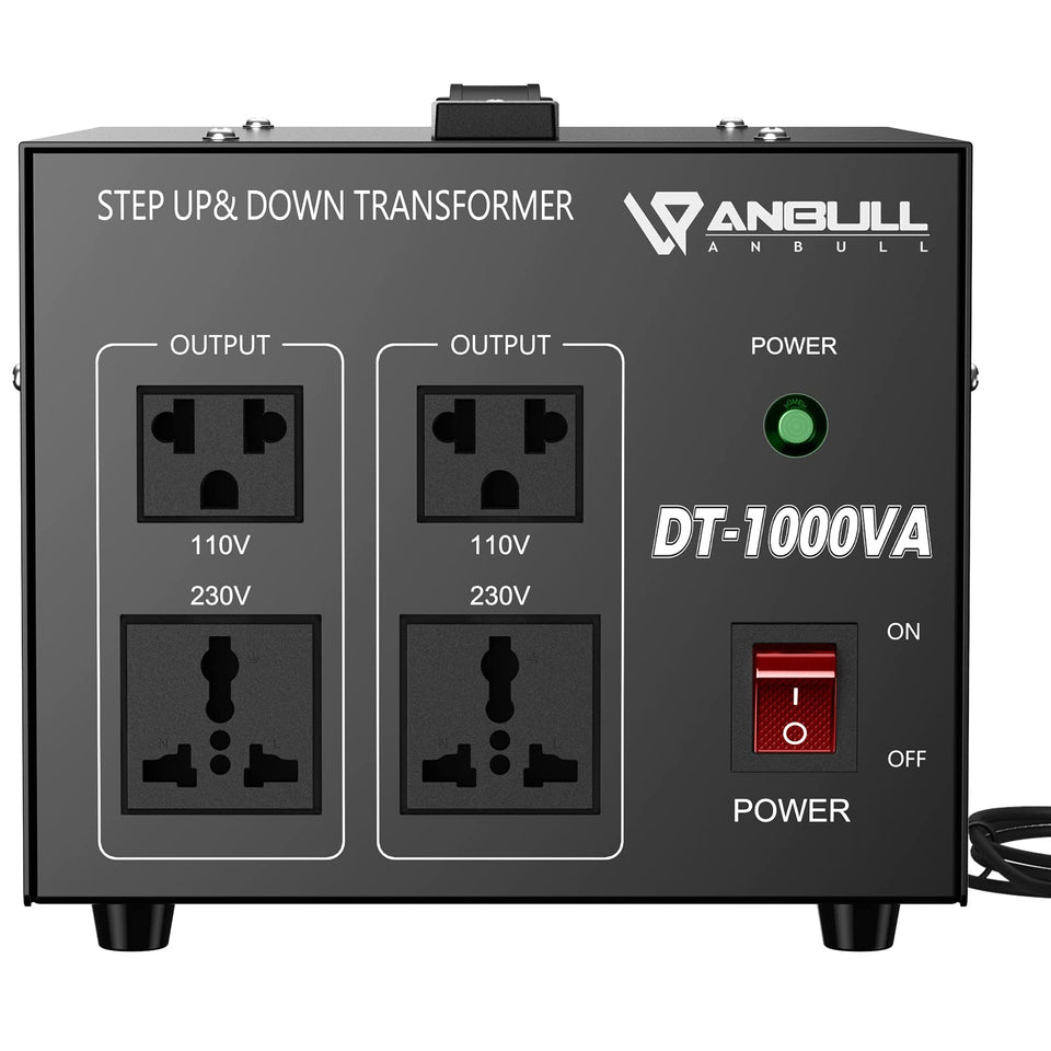 Anbull voltage converter front panel with controls for safe operation and easy power on