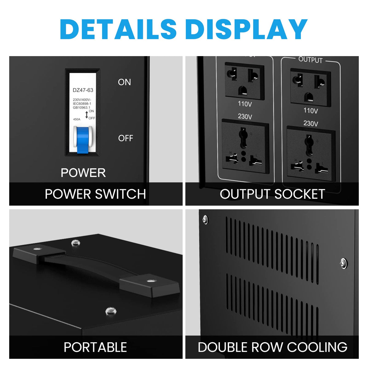 Anbull voltage converter switch enabling quick, safe power control.