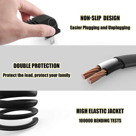 Ancable figure-8 C7 power cable 12ft reduces bending behind TVs.