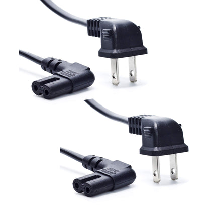 Ancable right-angle TV power cable keeps slim installations neat and reduces bending.
