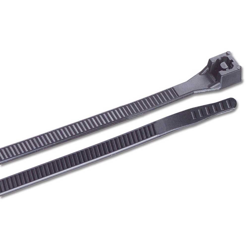 Ancor 199214 cable tie, 14-inch black, UV resistant, ideal for bundling wires and hoses.