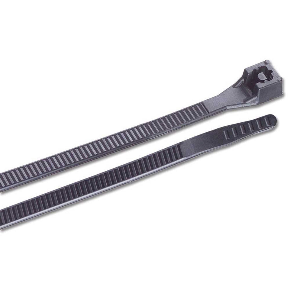 Ancor 199214 cable tie, 14-inch black, UV resistant, ideal for bundling wires and hoses.