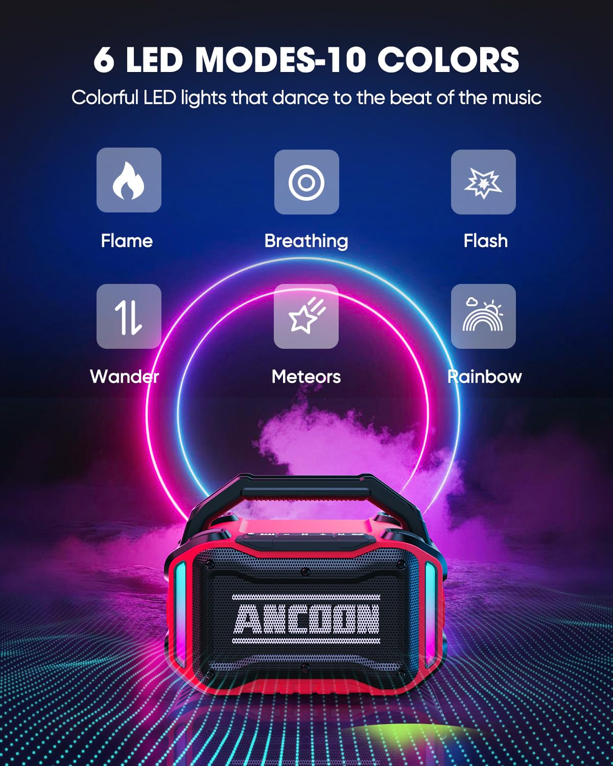 ANCOON speaker with 20 hours playback on a full charge.