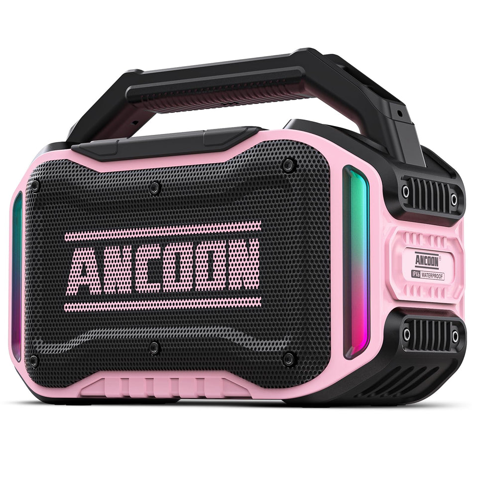ANCOON Bluetooth Speaker 80W peak, front view, vivid sound for outdoors.