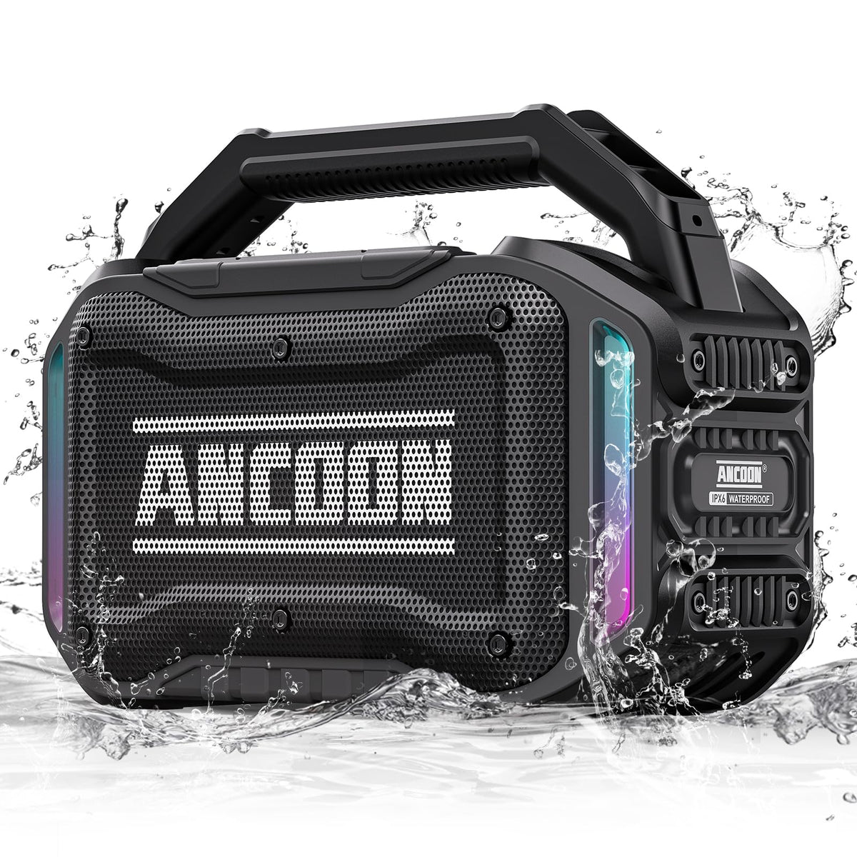 ANCOON 80W peak Bluetooth speaker for outdoor events with clear, powerful sound.