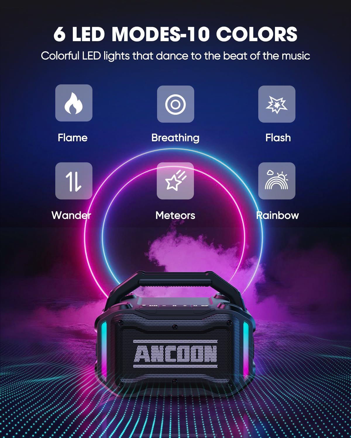 ANCOON portable speaker ideal for garage, workshop, or outdoor adventures.