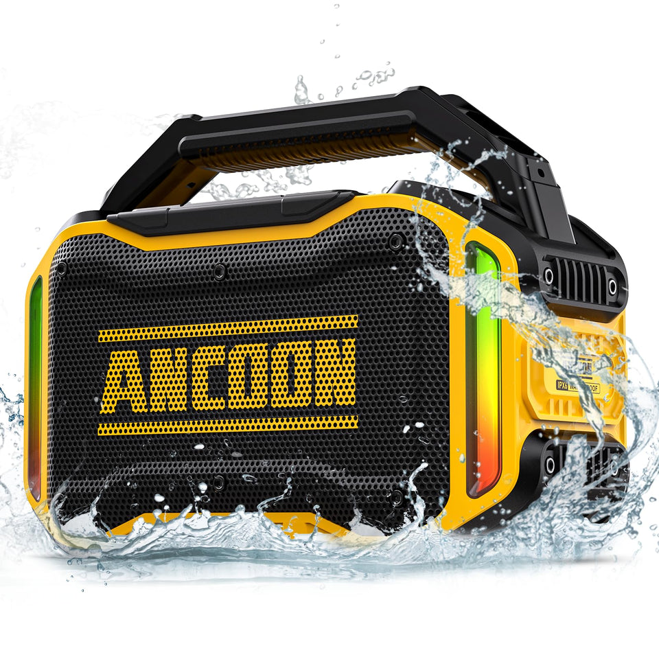 ANCOON Speakers front view shows rugged outdoor design for reliable all-weather use.