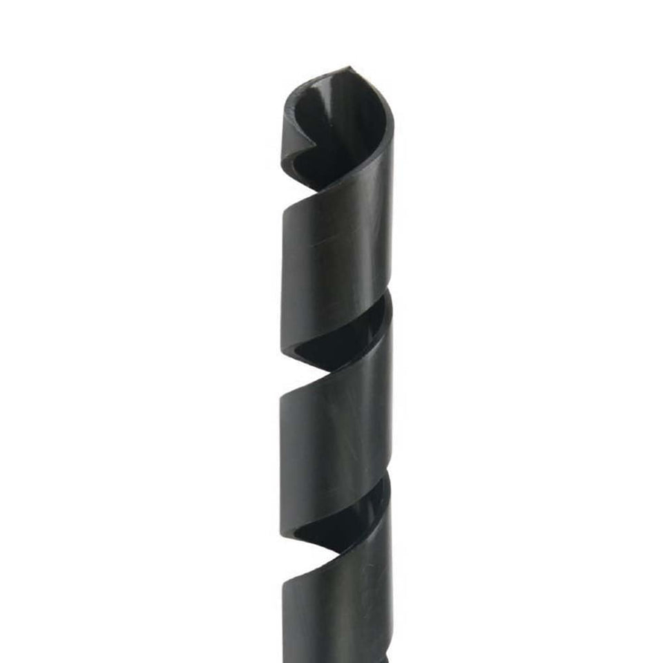 Ancor spiral wrap spool front showing black 100ft roll, durable cable protection