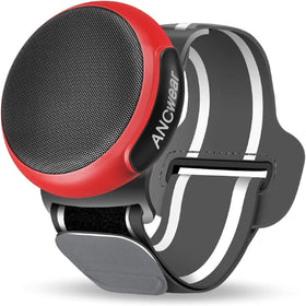 ANCwear wearable speaker worn on the wrist for hands-free music during workouts.