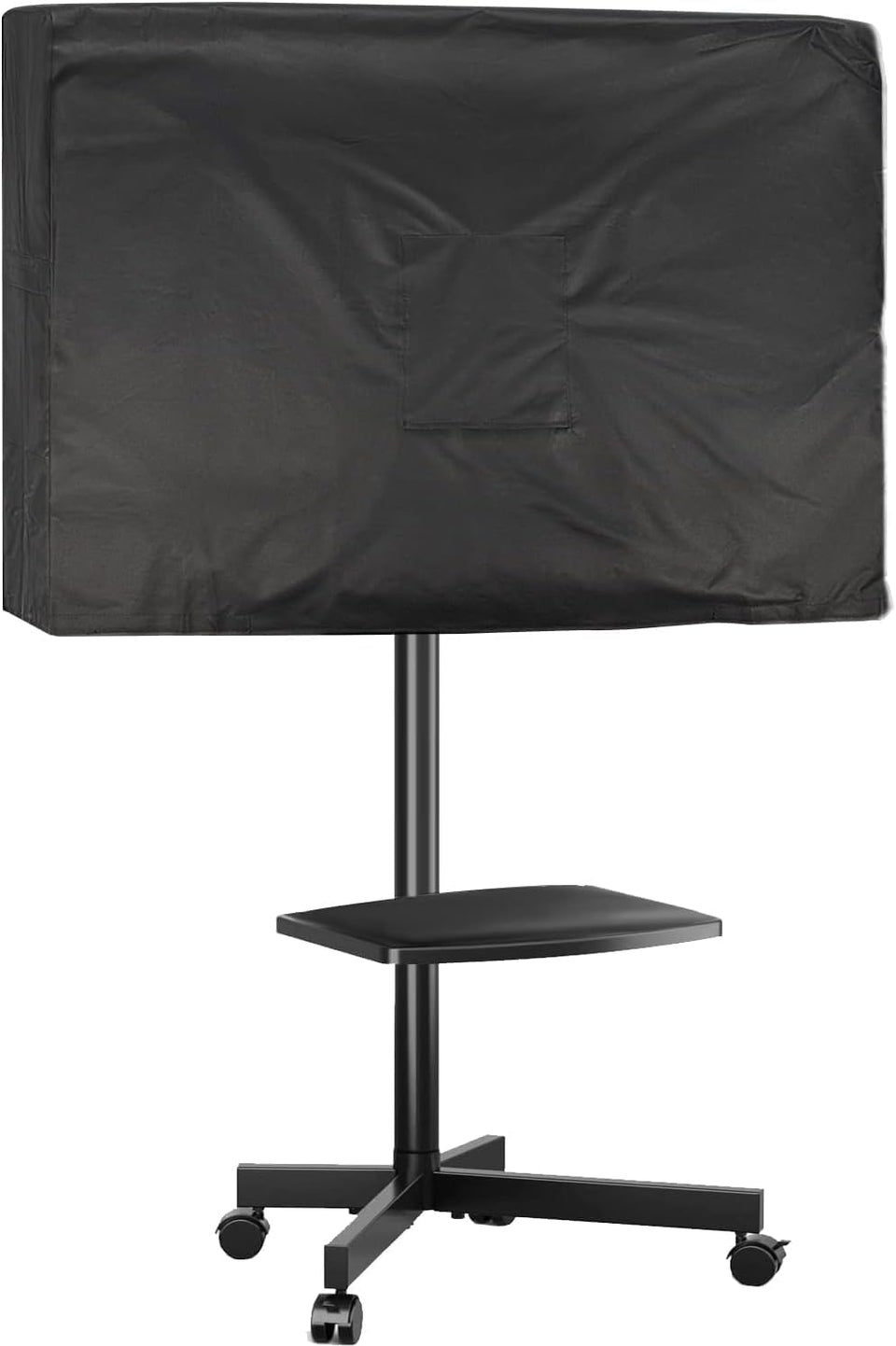 Andacar front view of cover protecting a 48–50" mobile TV stand, weatherproof protection