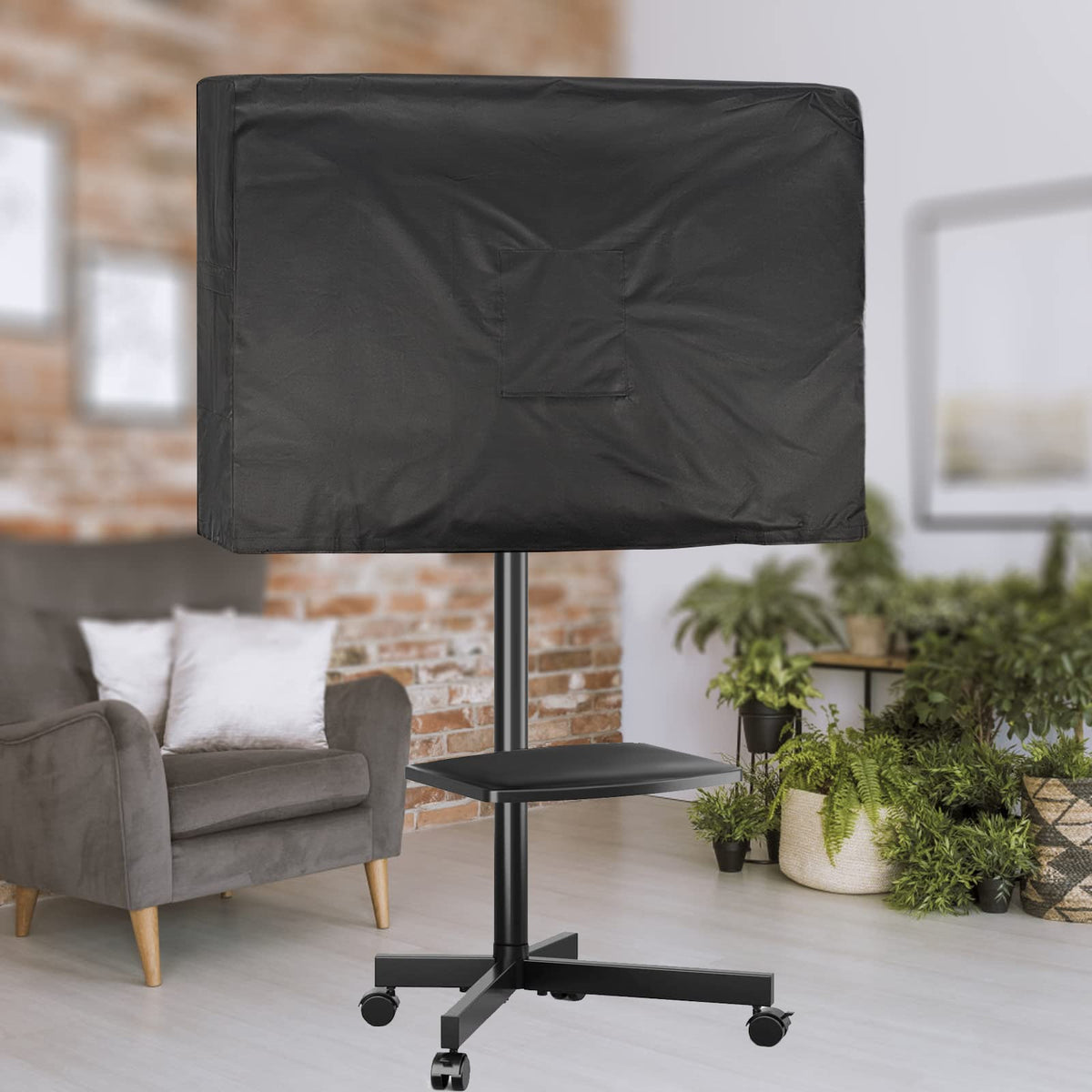 Andacar in-use at outdoor event protecting TV from weather