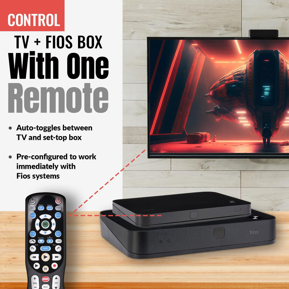 Anderic RRP265V5 in hand for easy TV control