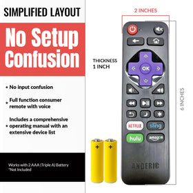 Included screw and wrist strap with Anderic RRST01.3 remote