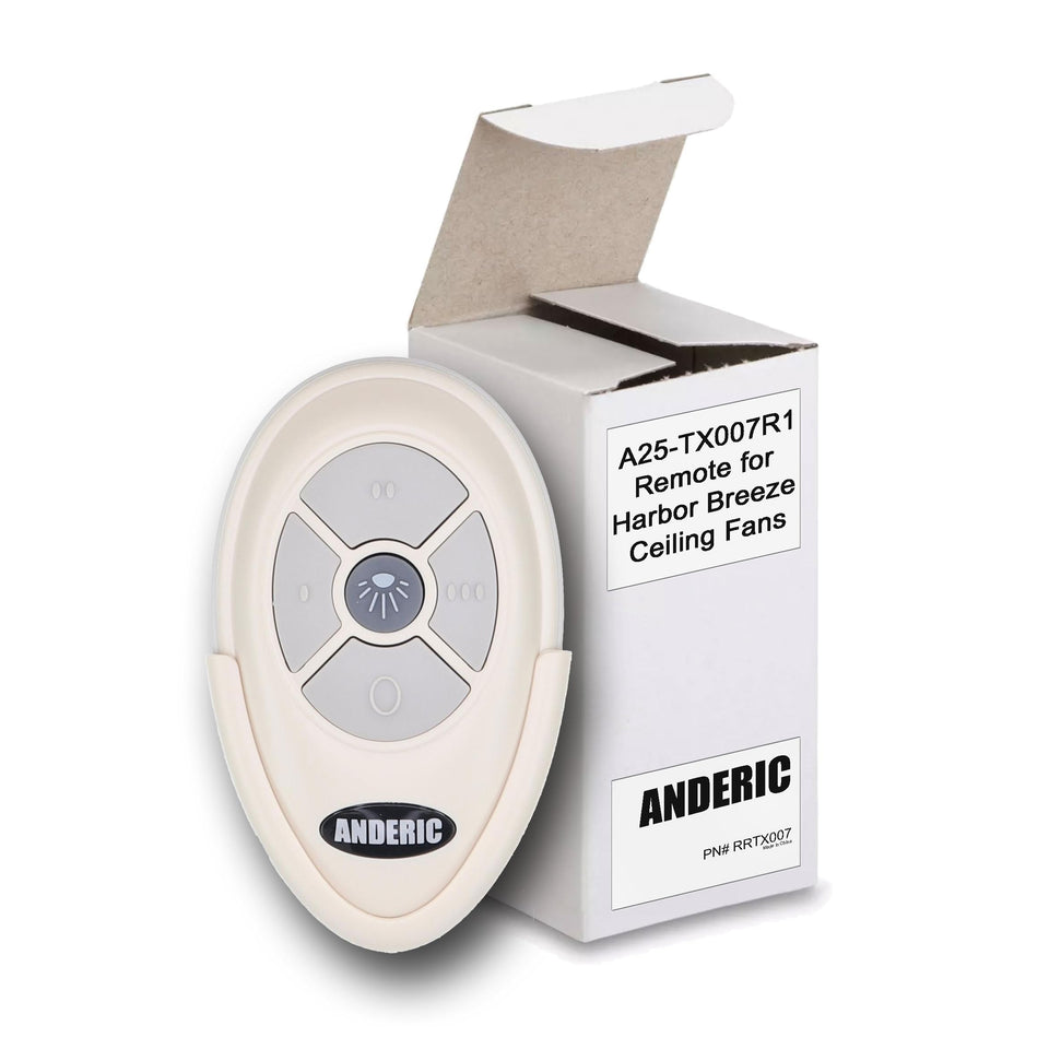 Anderic RRTX007 remote front view; reliable Harbor Breeze replacement.