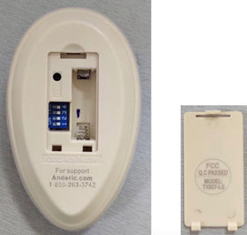Anderic RRTX007 remote in use; simplifies fan control on a single device.