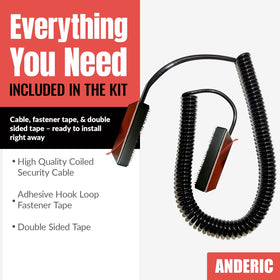 Anderic cable next to a hand showing scale and easy handling for everyday use