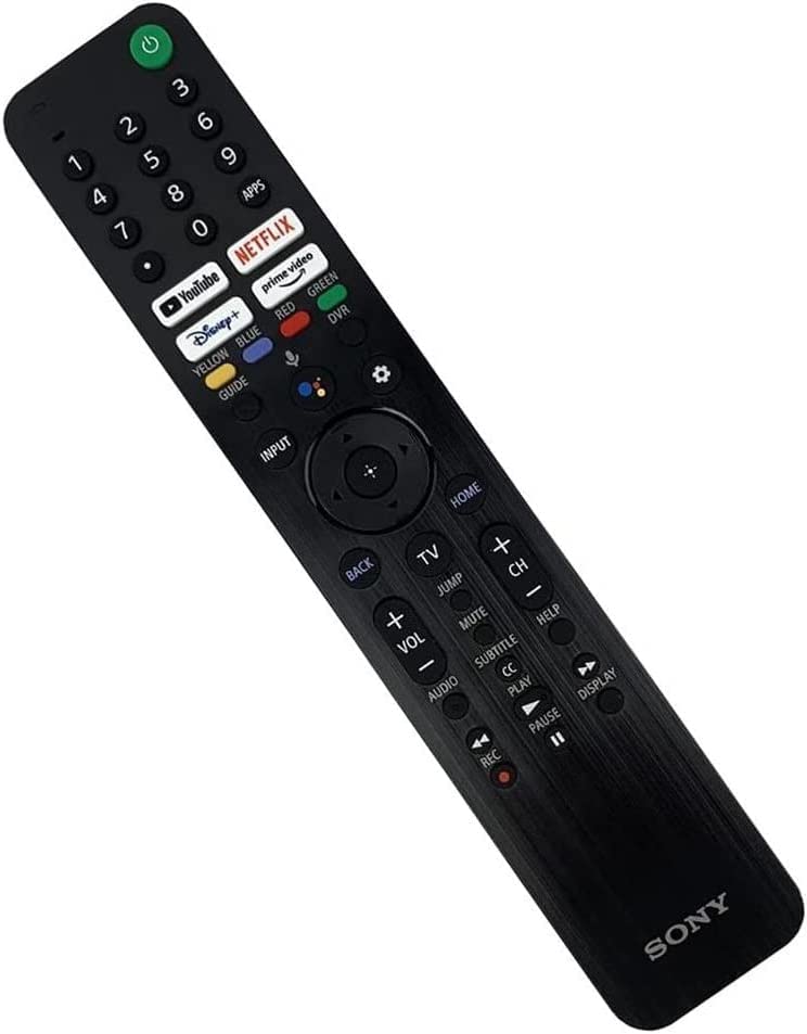Anderic remote buttons close-up highlights voice control and shortcut keys for streaming.