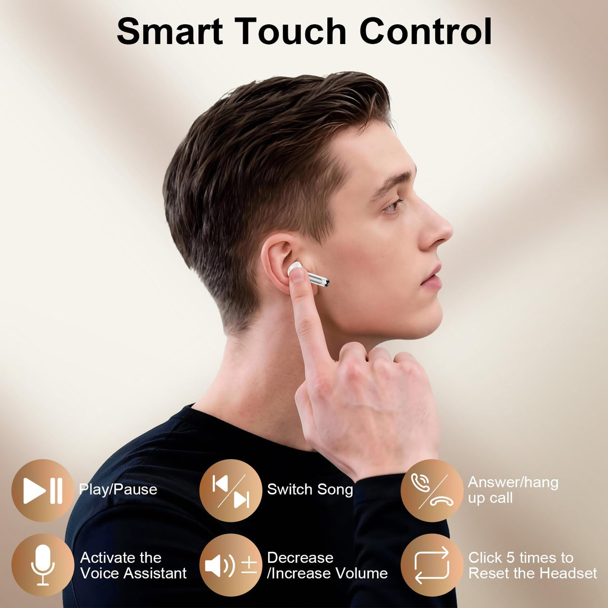 ANDHOT Pixel Earbuds up to 48 hours playback with USB C charging