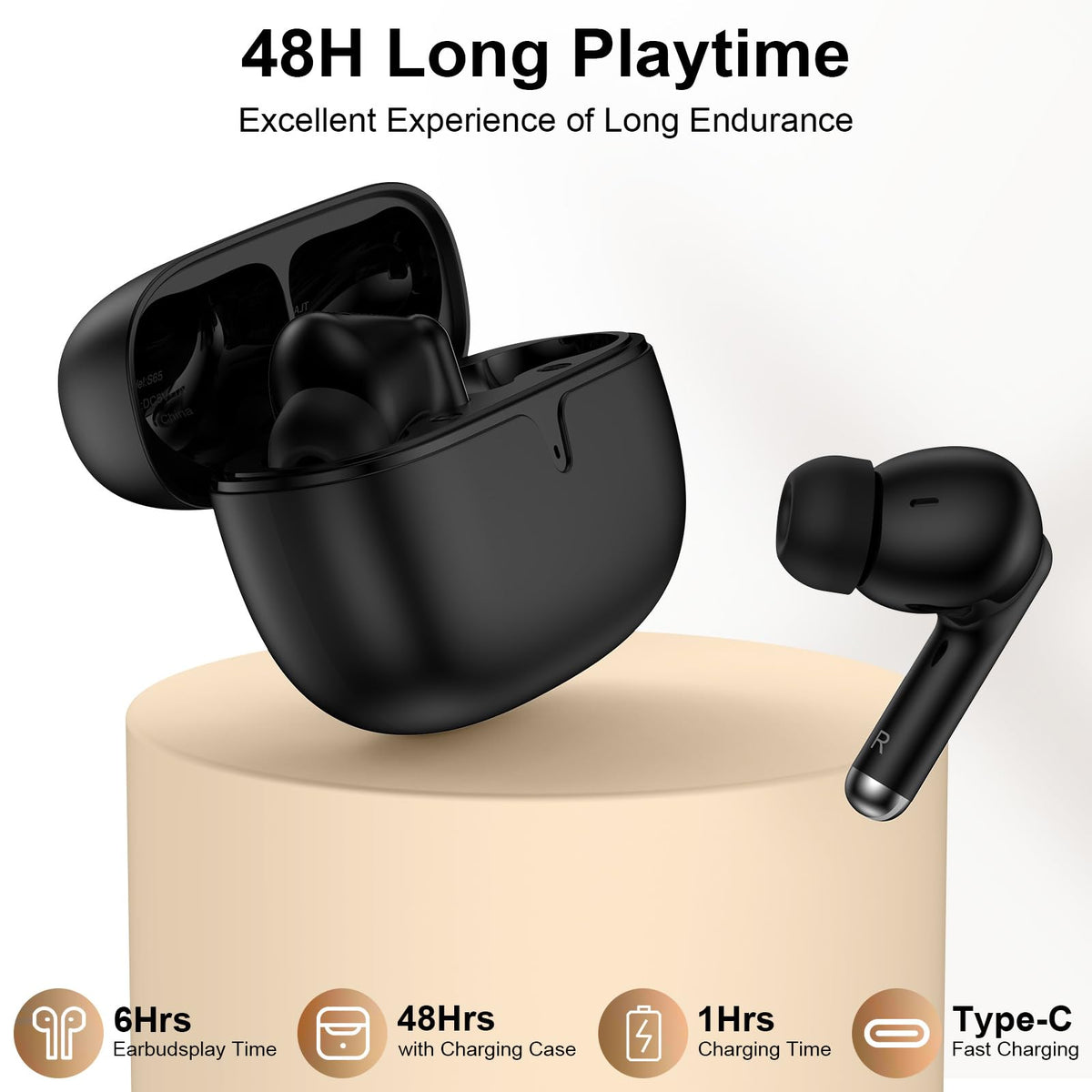 ANDHOT S65 case open beside smartphone showing instant one-step pairing convenience